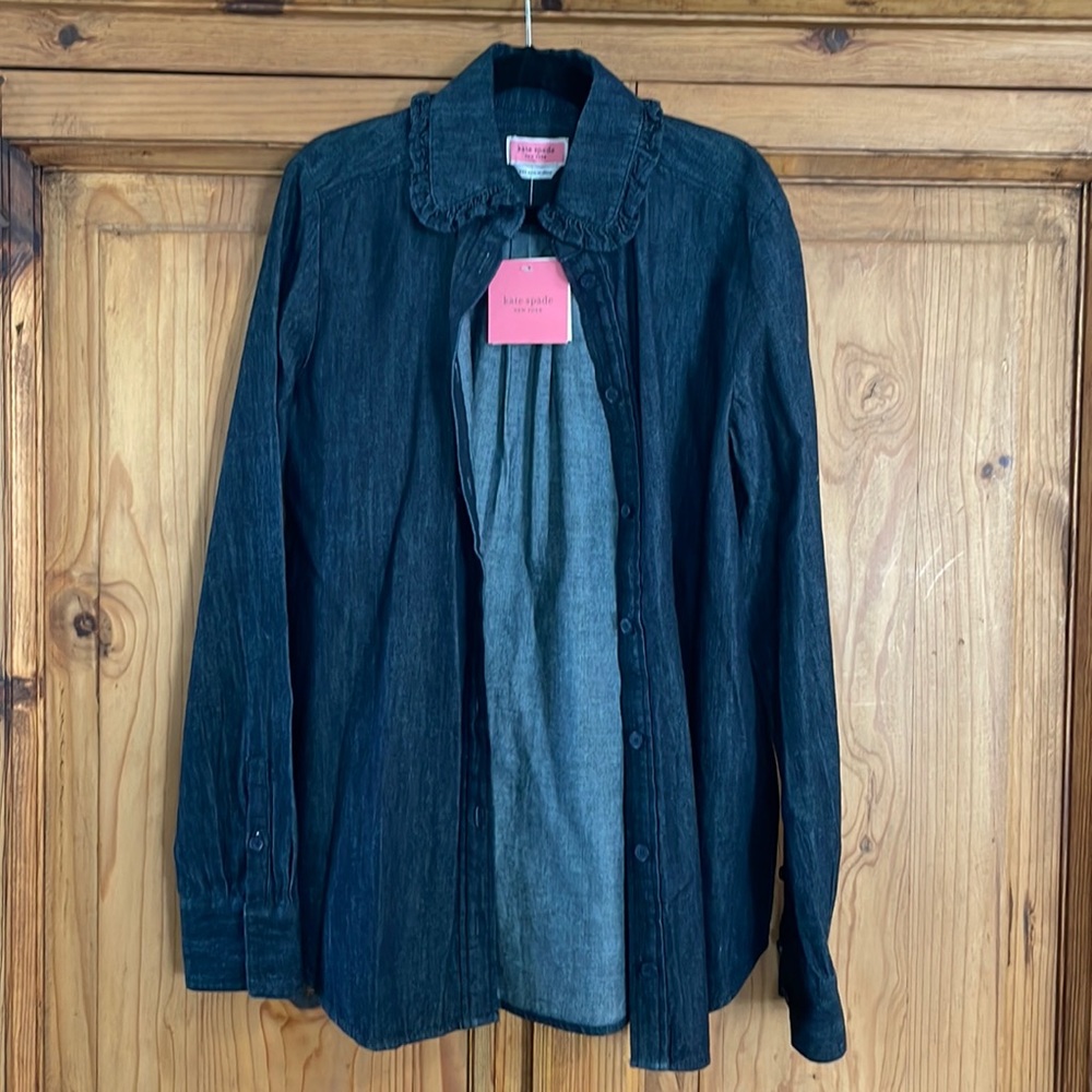 NWT Kate Spade Denim Button Down Blouse Sz xxs